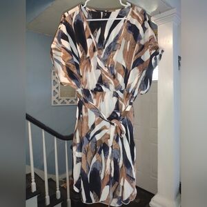 🦋 SHEIN Blue and Brown Abstract Maxi Dress